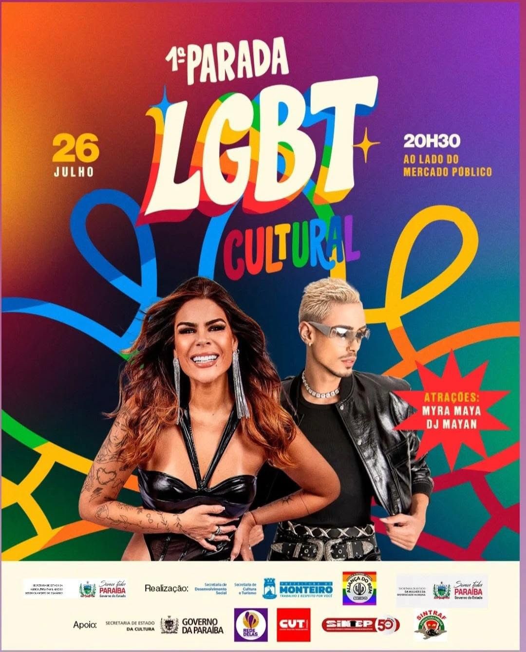 Monteiro recebe Parada da Diversidade LGBT Cultural no dia 26 de junho